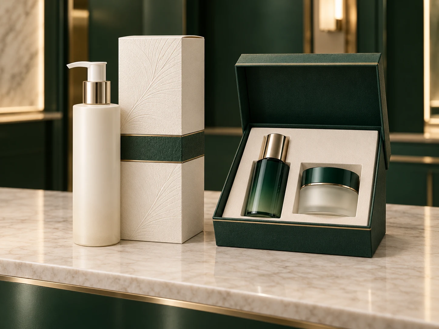 Bottle and matching paper-box packaging concept