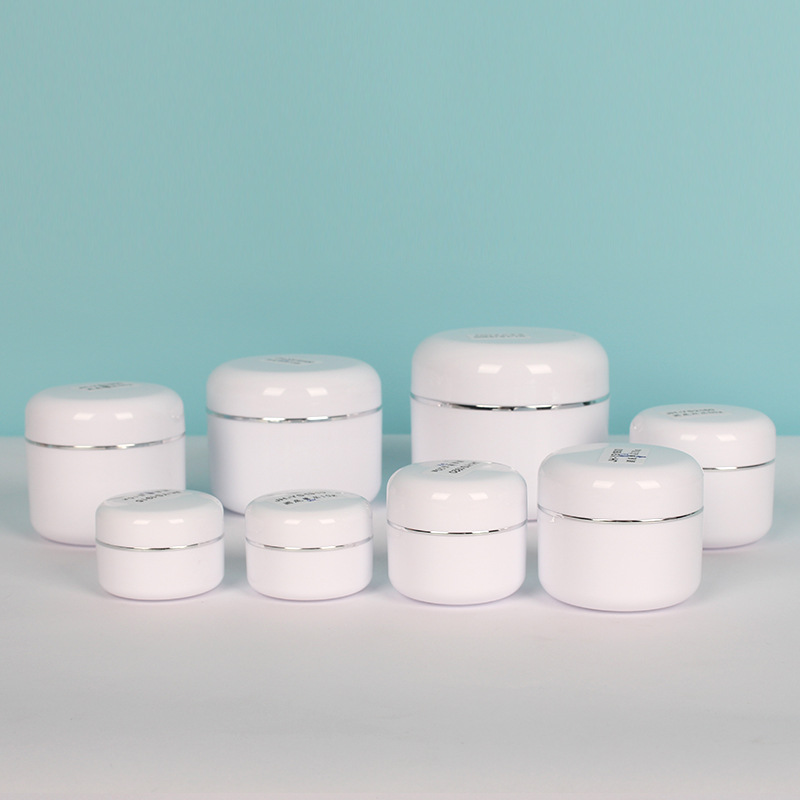 White cosmetic jar collection