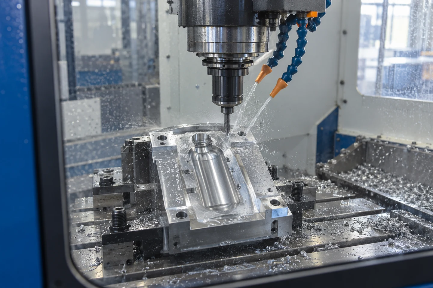 Mold machining — AI process illustration