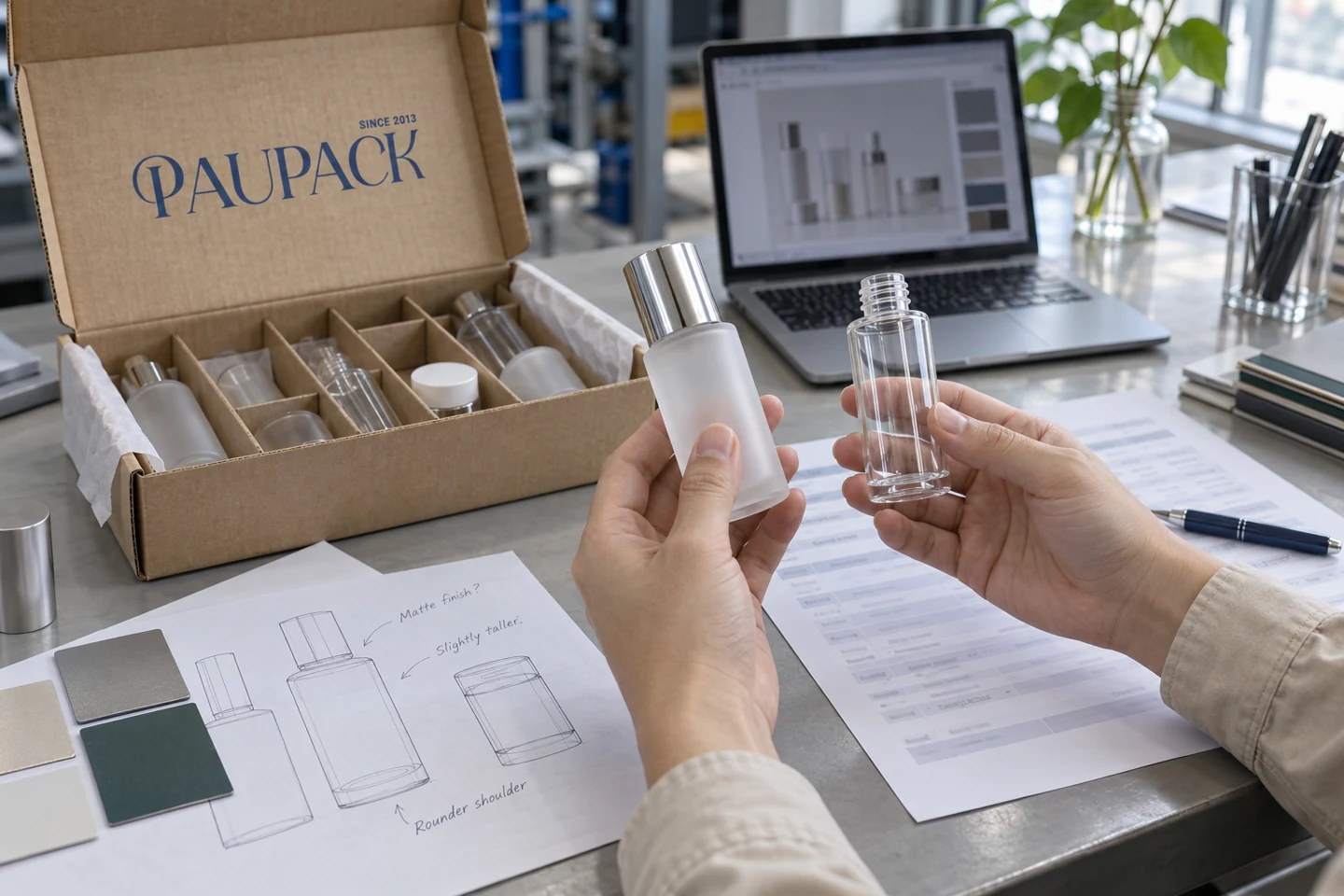 Sample and order review — AI process illustration